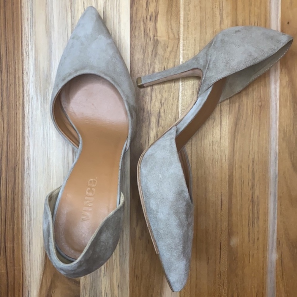 VINCE Suede Celeste d’Orsay Pointed Toe Heel
